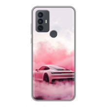 Чехол с авто Порше для TCL 30E – Розовый Порше