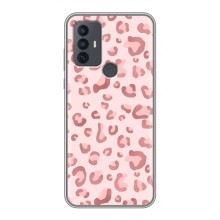 Чохол з розовим принтом для TCL 30E (Рожевий леопард)