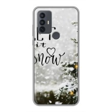 Новорічні, Святкові Чохли для TCL 30E - 2024 год (Let it snow)