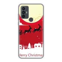 Різдвяні Чохли для TCL 30E (VPrint) (Санта з оленями)