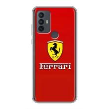 Силиконовый бампер с картинкой машины на TCL 30E (Ferrari Logo)
