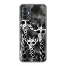 Силіконовий чохол з КАРТИНКАМИ літо для TCL 30E (AlphaPrint) (Жирафи в окулярах)