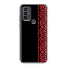 Силиконовый Чехол на TCL 30E – Красная Вышиванка