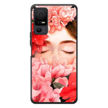 Чехлы (ART) Цветы на TCL 40 NxtPaper 5G (VPrint) (Глаза в цветах)