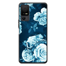 Чехлы (ART) Цветы на TCL 40 NxtPaper 5G (VPrint) (Голубые Бутоны)