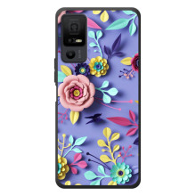 Чехлы с Цветами для TCL 40 NxtPaper 5G (VPrint) (Цветочный дизайн)
