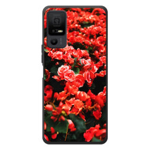 Чехлы с Цветами для TCL 40 NxtPaper 5G (VPrint) (Цветы красные)