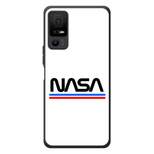 Силіконовый бампер з принтом "Наса" на TCL 40 NxtPaper 5G – NASA на білому тлі
