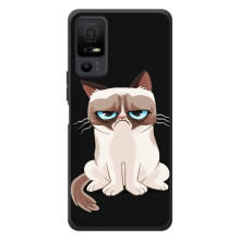 Чохол з принтом для TCL 40 NxtPaper 5G (AlphaPrint) Модні коти (Сумний кіт)