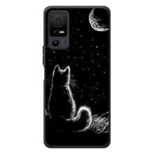 Чохол з принтом для TCL 40 NxtPaper 5G (AlphaPrint) Модні коти (Котик і місяць)