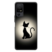 Чохол з принтом для TCL 40 NxtPaper 5G (AlphaPrint) Модні коти (Силует котика)