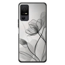 Чехол с цветочным принтом на <td>ТКЛ 40 Некст페이пер 5G </td> (Черные цветы)