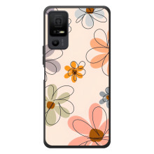 Чехол с цветочным принтом на <td>ТКЛ 40 Некст페이пер 5G </td> (Разноцветные цветы)