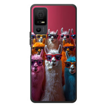 Чехол с принтом стильные животные для <td>ТКЛ 40 Некст페이пер 5G </td> (Ламы в очках)