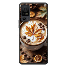 Чехол с уникальным дизайном «Осень с кофе» для TCL 40 NxtPaper 5G – Пряный кофе