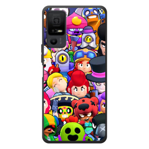 Силиконовый Чехол на TCL 40 NxtPaper 5G с картинкой Brawl Stars (Персонажи)