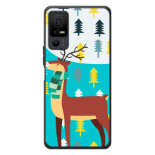 Силіконовий бампер з картинкою звірів для TCL 40 NxtPaper 5G (Олень із шарфом)