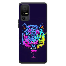 Силіконовий бампер з картинкою звірів для TCL 40 NxtPaper 5G (Тигр-Арт)