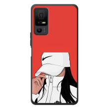 Силіконовый Чохол на TCL 40 NxtPaper 5G з картинкой Модных девушек – Дівчина Nike
