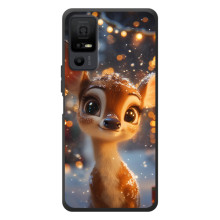 Яскравий чохол для TCL 40 NxtPaper 5G з Зимові Оленята – Оленятко серед герлянд