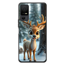 Яскравий чохол для TCL 40 NxtPaper 5G з Зимові Оленята – Оленятко в лісі