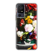 Брендновые Чехлы для TCL 40 SE - (PREMIUMPrint) (Nike цветы)
