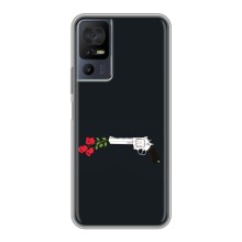 Чехлы (ART) Цветы на TCL 40 SE (VPrint) (Неожиданные цветы)