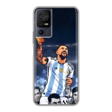 Чехлы для TCL 40 SE (Leo чемпион) (AlphaPrint) (Месси с кубком)