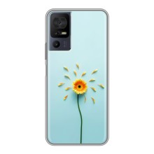 Чехлы с Цветами для TCL 40 SE (VPrint) (Желтый цветок)