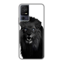 Чехлы с картинками животных TCL 40 SE (Черный ЛЕВ)