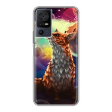 Чехлы с картинкой Лисички для TCL 40 SE (VPrint) (Лисица в космосе)