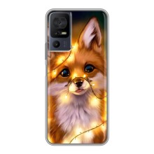Чехлы с картинкой Лисички для TCL 40 SE (VPrint) (Лисичка в гирляндах)