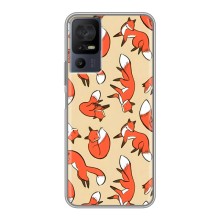 Чехлы с картинкой Лисички для TCL 40 SE (VPrint) (Лисички)