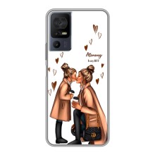 Чехол с печатью для TCL 40 SE - (Мама с ребенком) (AlphaPrint) (Дочка и мама)