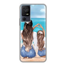 Чехол с печатью для TCL 40 SE - (Мама с ребенком) (AlphaPrint) (Мама с доченькой)