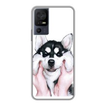 Чехлы с собаками для TCL 40 SE (VPrint) (Довольный Хаски)