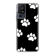 Чехлы с собаками для TCL 40 SE (VPrint) (Следы собаки)