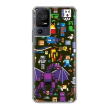 Чехол Майнкрафт на TCL 40 SE (AlphaPrint) Minecraft (Коллаж Майнкрафт)