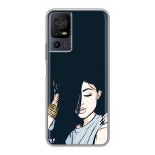 Чехол с печатью для TCL 40 SE - (Мода) (AlphaPrint) (Красивая девочка)