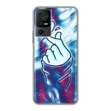 Чехол с принтом для TCL 40 SE (AlphaPrint - Знак сердечка)