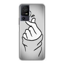 Чехол с принтом для TCL 40 SE (AlphaPrint - Знак сердечка)