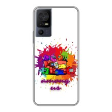 Чехол Амонг Ас для TCL 40 SE (AlphaPrint) (Яркий АмонгАс)