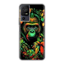 Чехол с Обезьянами TCL 40 SE - (AlphaPrint) (Обезьяна в тропиках)