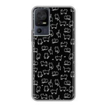 Чохол з принтом для TCL 40 SE (AlphaPrint) Модні коти (Маленькі котики)