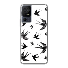 Чехол с птицами на TCL 40 SE (VPrint) (Ласточки)