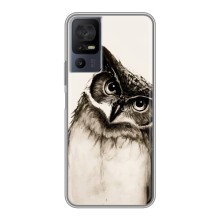 Чехол с птицами на TCL 40 SE (VPrint) (Сова)
