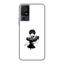 Чехлы Венсдей на TCL 40 SE Уэнсдей (AlphaPrint) (танец Уэнздей)