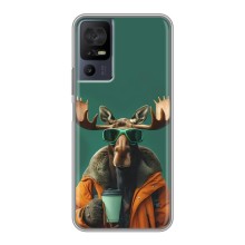 Чехол с принтом стильные животные для 40 СЕ (Лось с кофе)