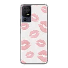 Чехол с розовым рисунком для TCL 40 SE (Розовые губы)