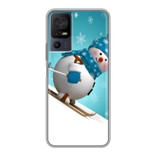 Новогодние Чехлы для 40 СЕ (VPrint) (Снеговик на лыжах)